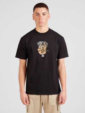 HUF - Camiseta 'BIG POPPY' en negro: frente