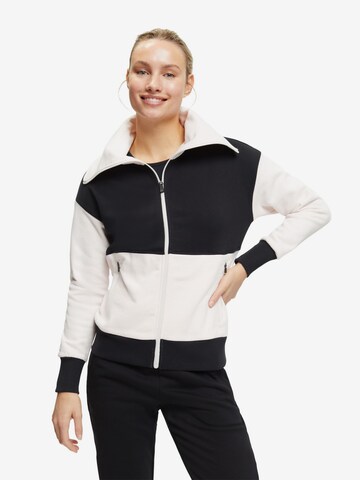 ESPRIT Athletic Zip-Up Hoodie in Black: front