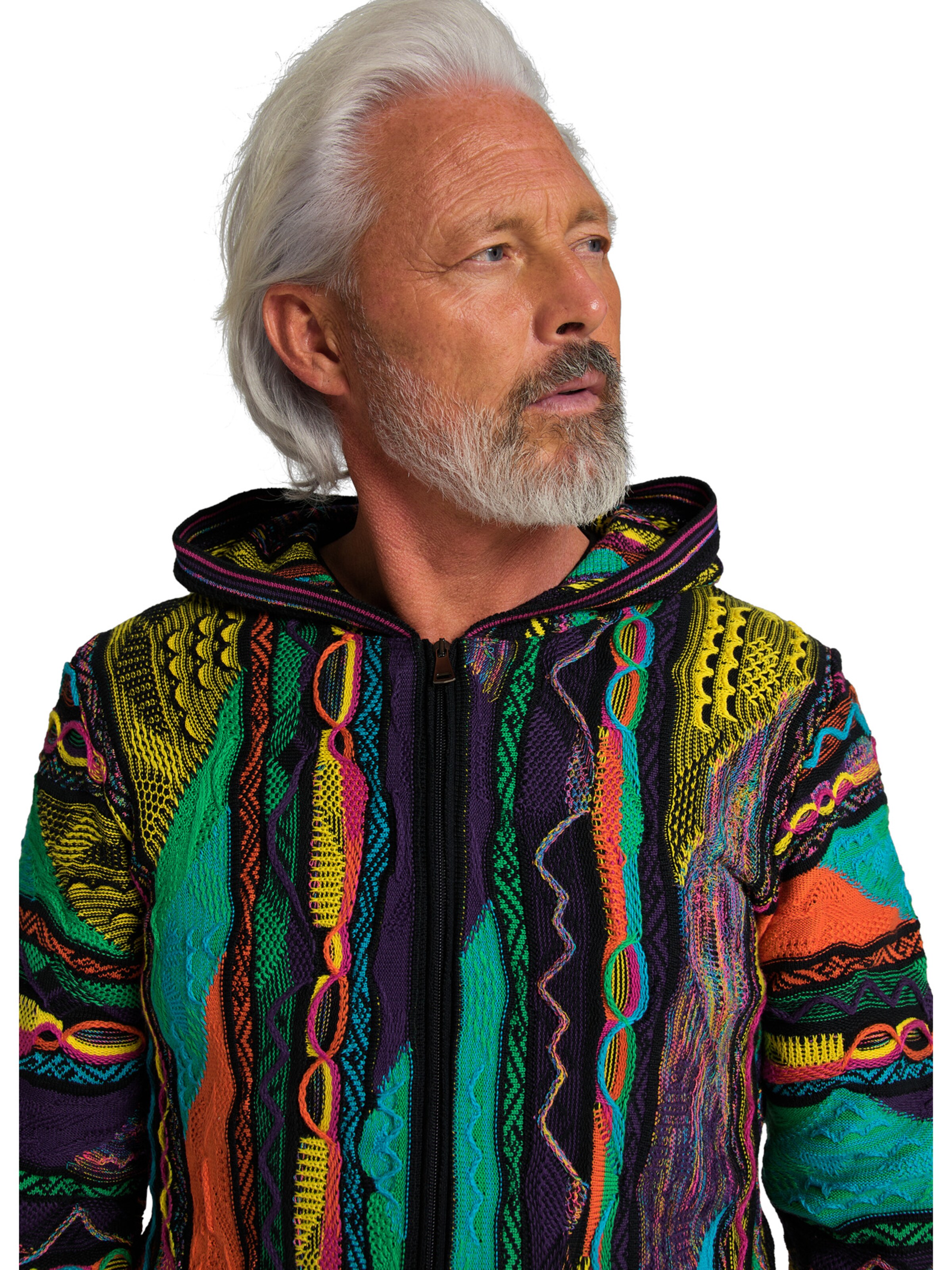 Carlo Colucci Gebreid vest ' Conzem ' in Gemengde kleuren