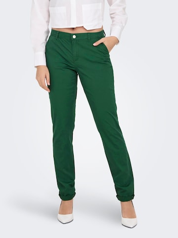 Coupe slim Pantalon chino 'PARIS' ONLY en vert : devant