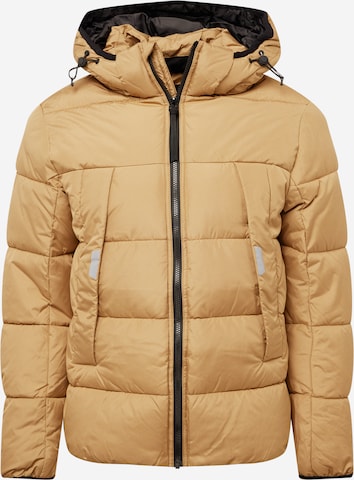 TOM TAILOR DENIM Winter Jacket in Beige: front