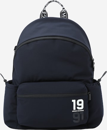 ARMANI EXCHANGE Rucksack 'ZAINO' in Blau: predná strana