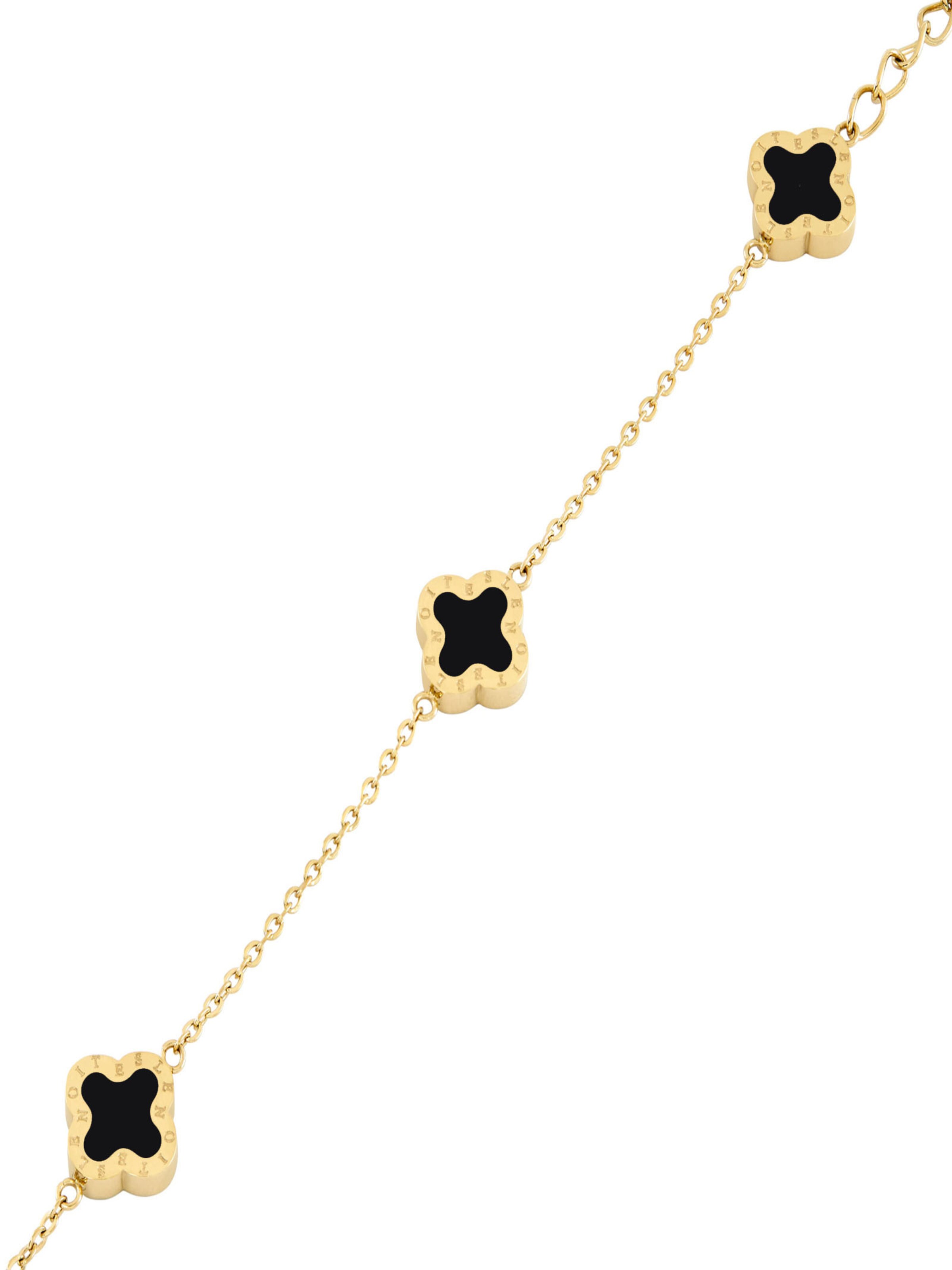 Lenoites Bracelet 'Four-leaf Clover Mini' in Black