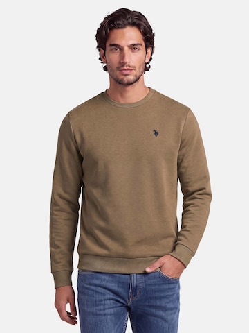U.S. POLO ASSN. Sweatshirt in Beige: front