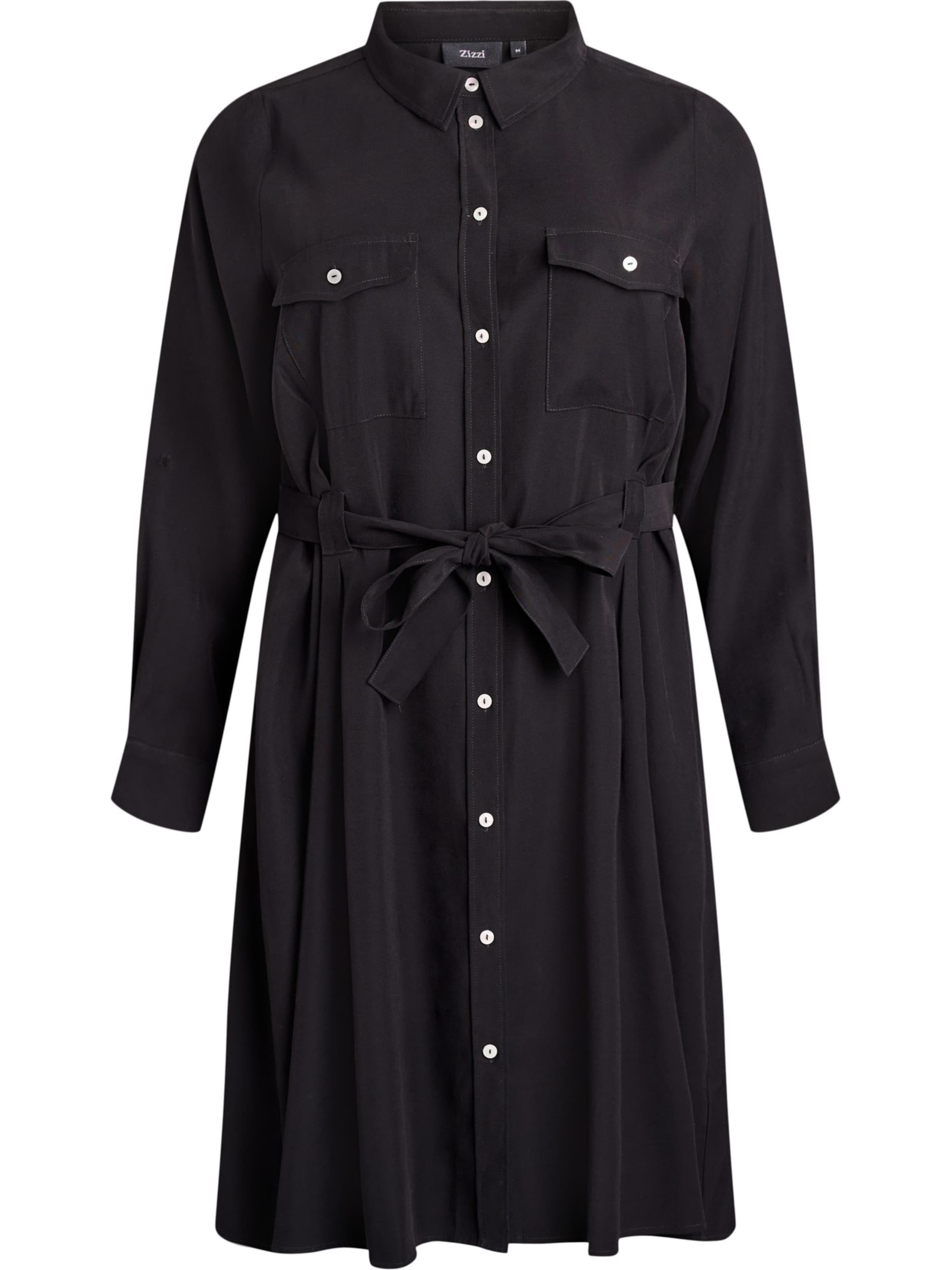 Zizzi Košilové šaty 'Mdana' – černá: přední strana