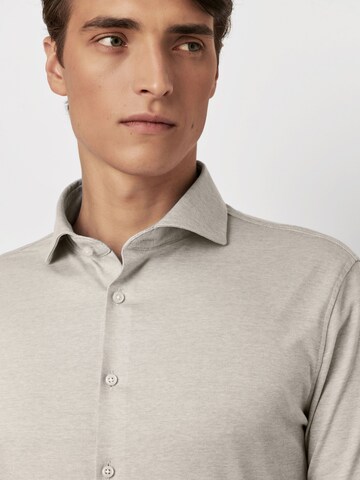 DESOTO Slim Fit Jerseyhemd in Beige