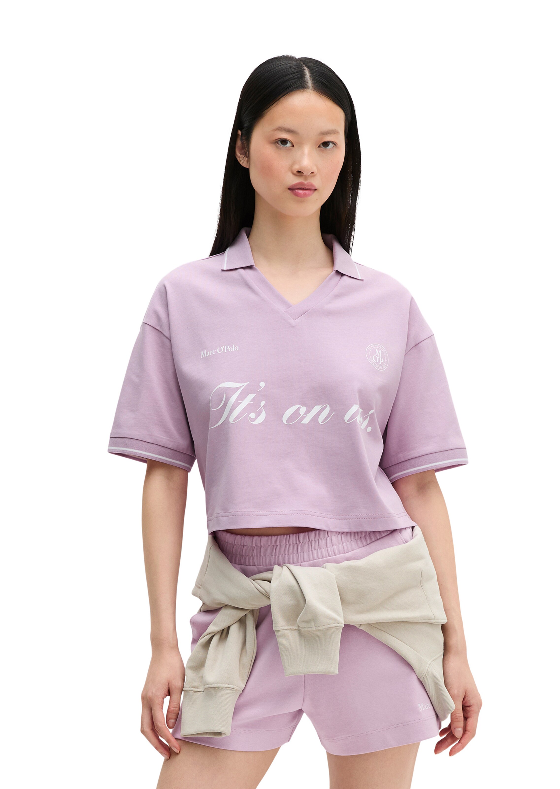 T-shirt Marc O'Polo en violet : devant