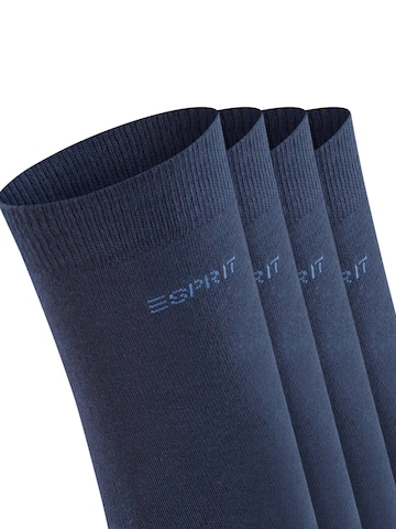 ESPRIT Socken 'Solid 4-Pack'‌ in Blau