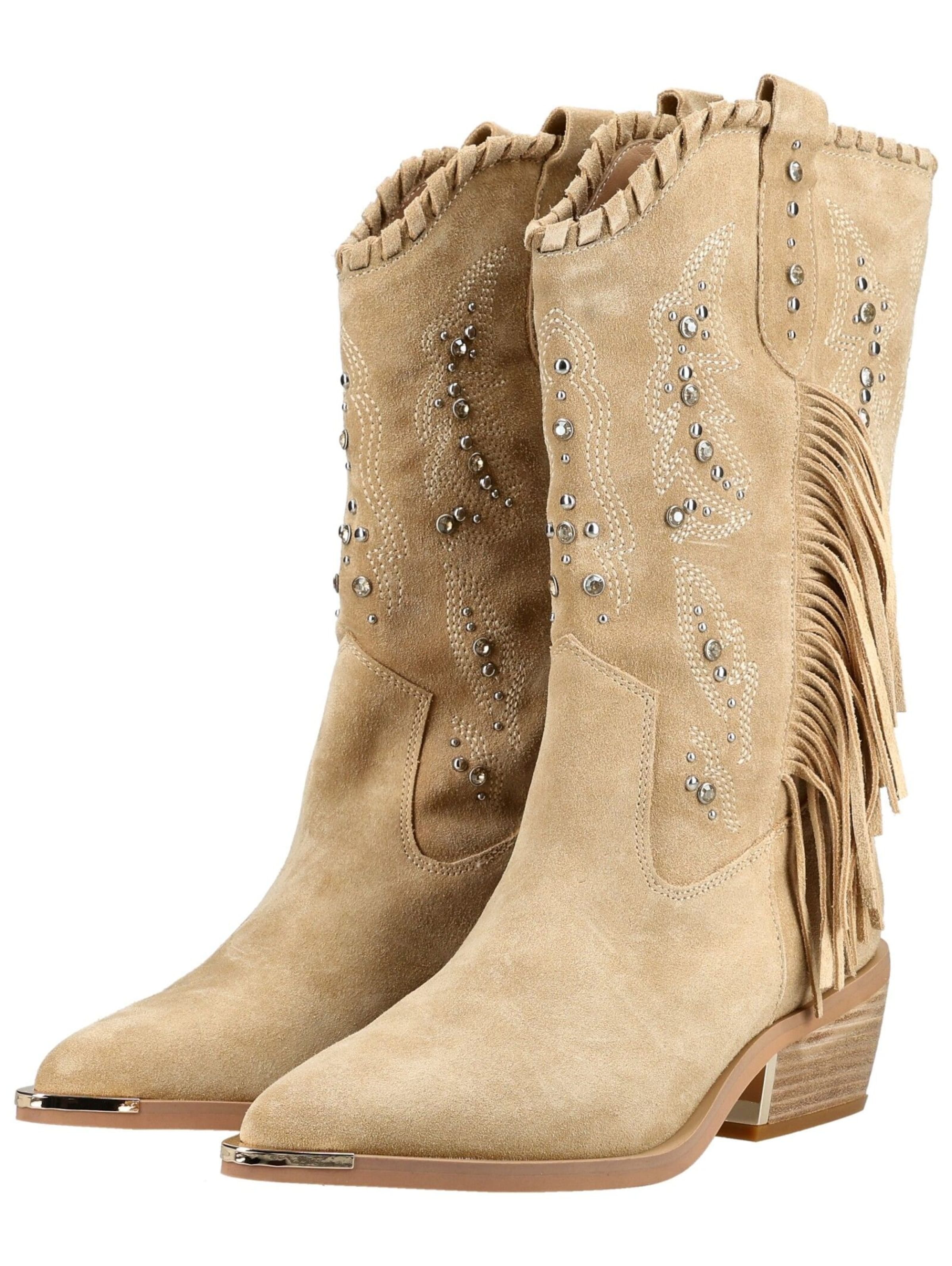 Alma En Pena Cowboylaarzen in Beige