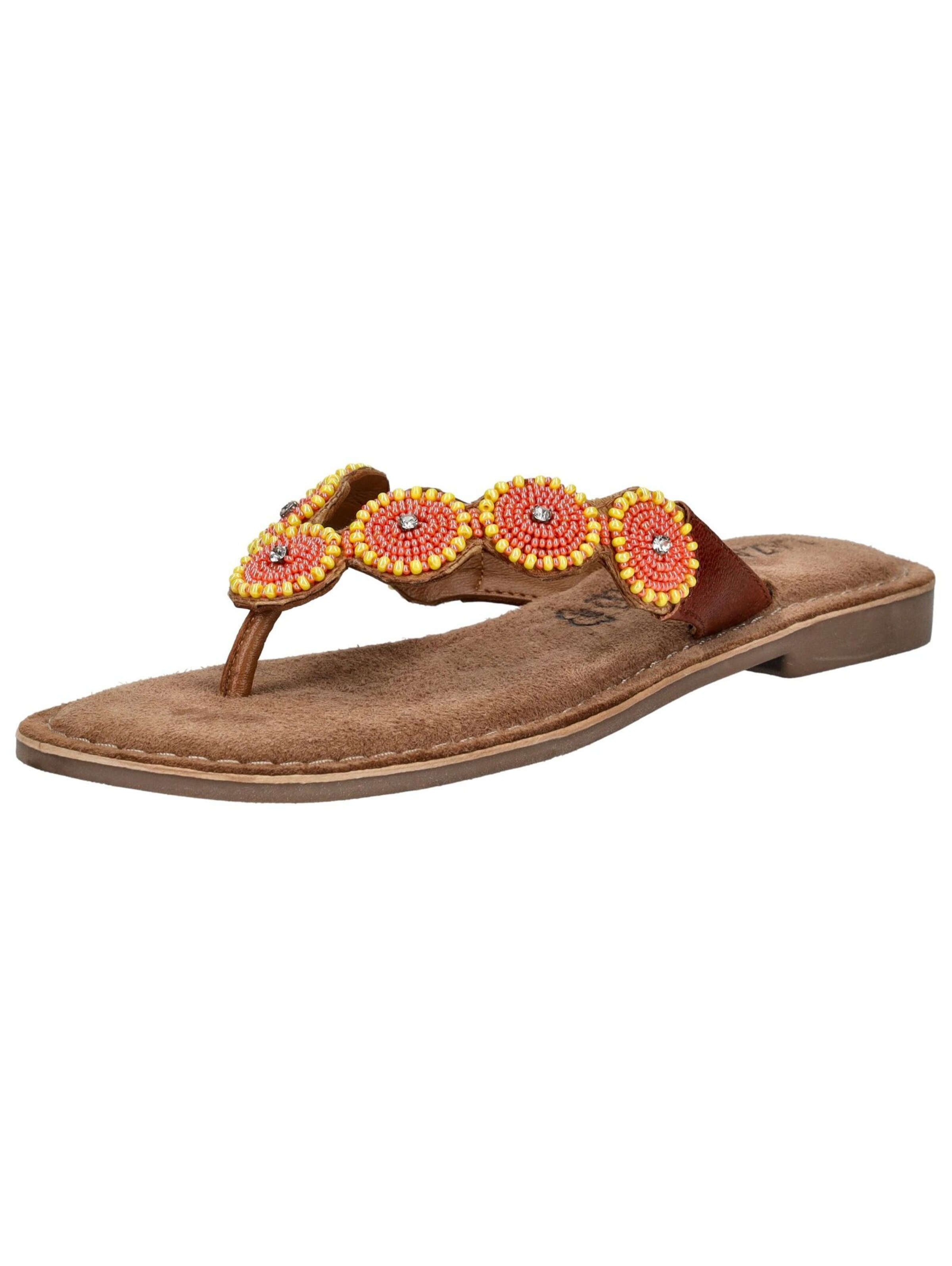 Tongs LAZAMANI en orange : devant