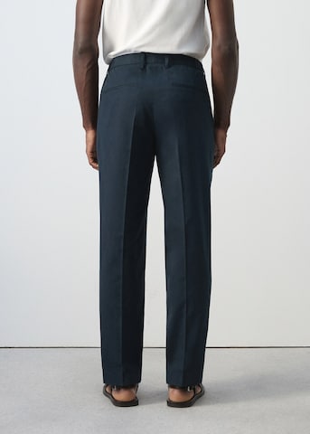 MANGO MAN Slim fit Pleated Pants 'Delave' in Blue