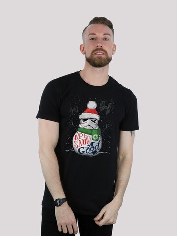 F4NT4STIC Shirt 'Star Wars Stromtrooper Up To Snow Good' in Schwarz: Vorderseite