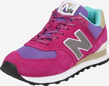 Baskets basses '574' new balance en rose : devant