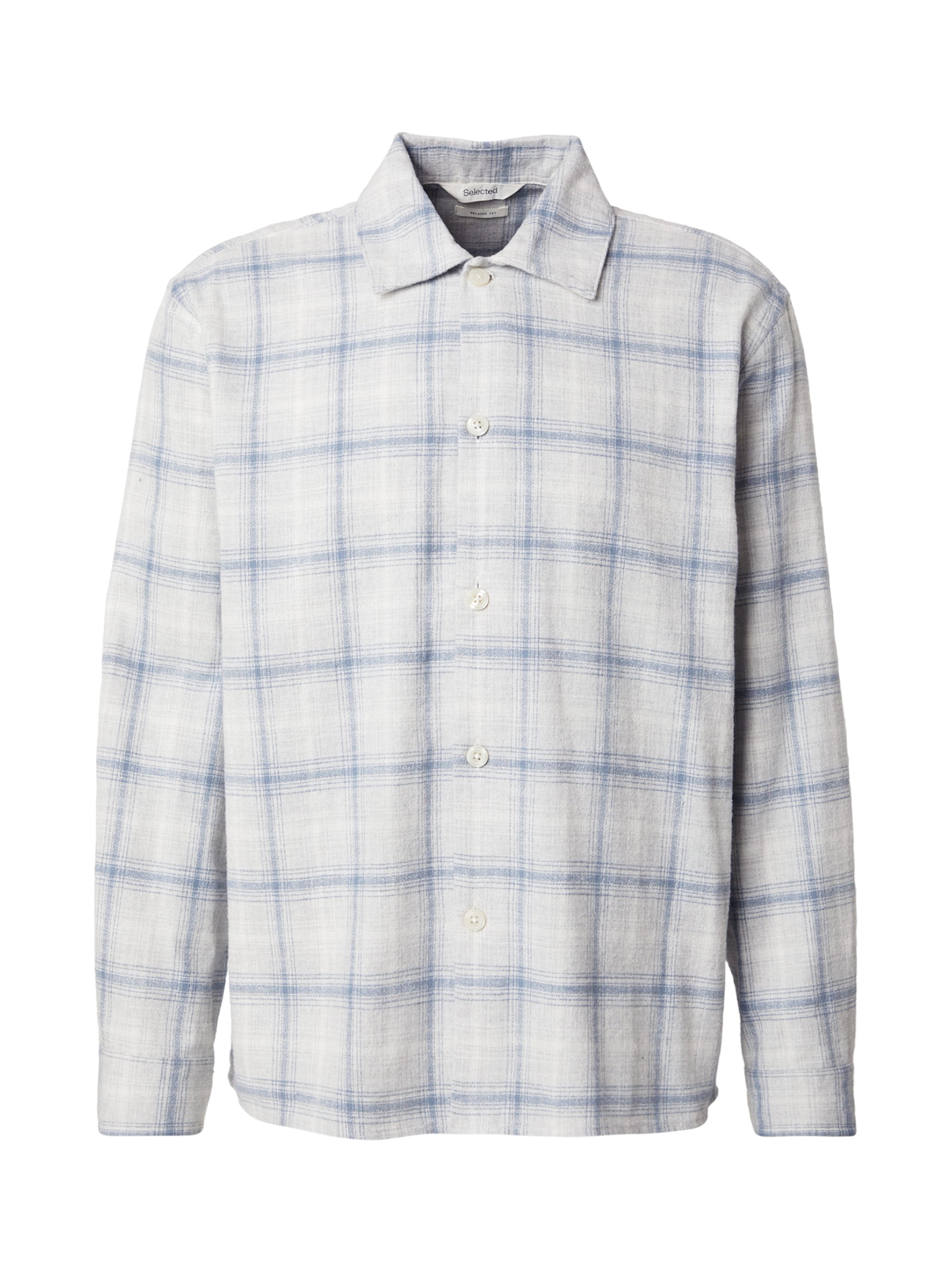 SELECTED Comfort fit Button Up Shirt 'SLHEDWIN' in Grey: front