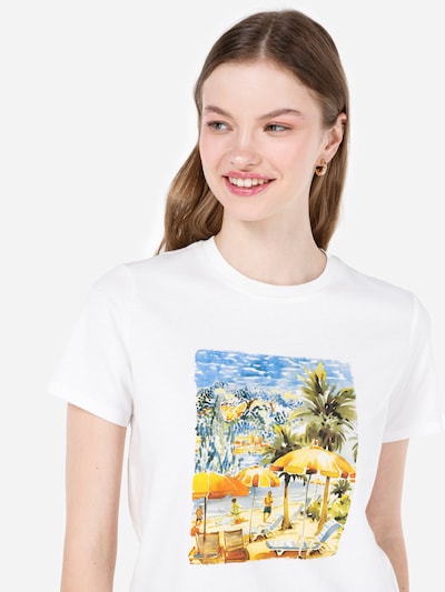 Colin's T-shirt en bleu ciel / jaune / vert / blanc, Vue avec produit