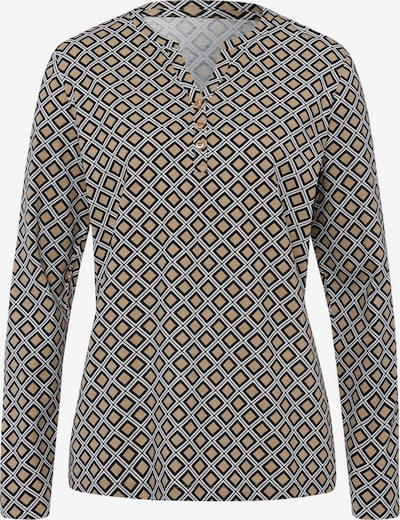 Marškinėliai iš heine, spalva – smėlio spalva / juoda / balta, Prekių apžvalga