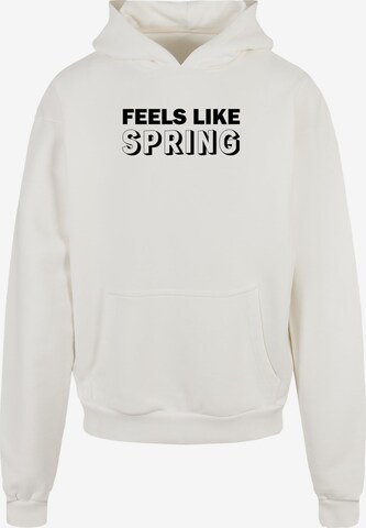 Merchcode Sweatshirt 'Spring - Feels Like' in Wit: voorkant