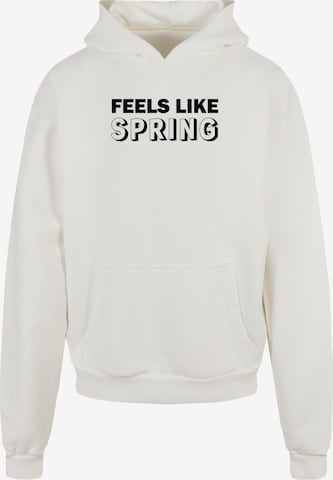 Sweat-shirt 'Spring - Feels Like' Merchcode en blanc : devant