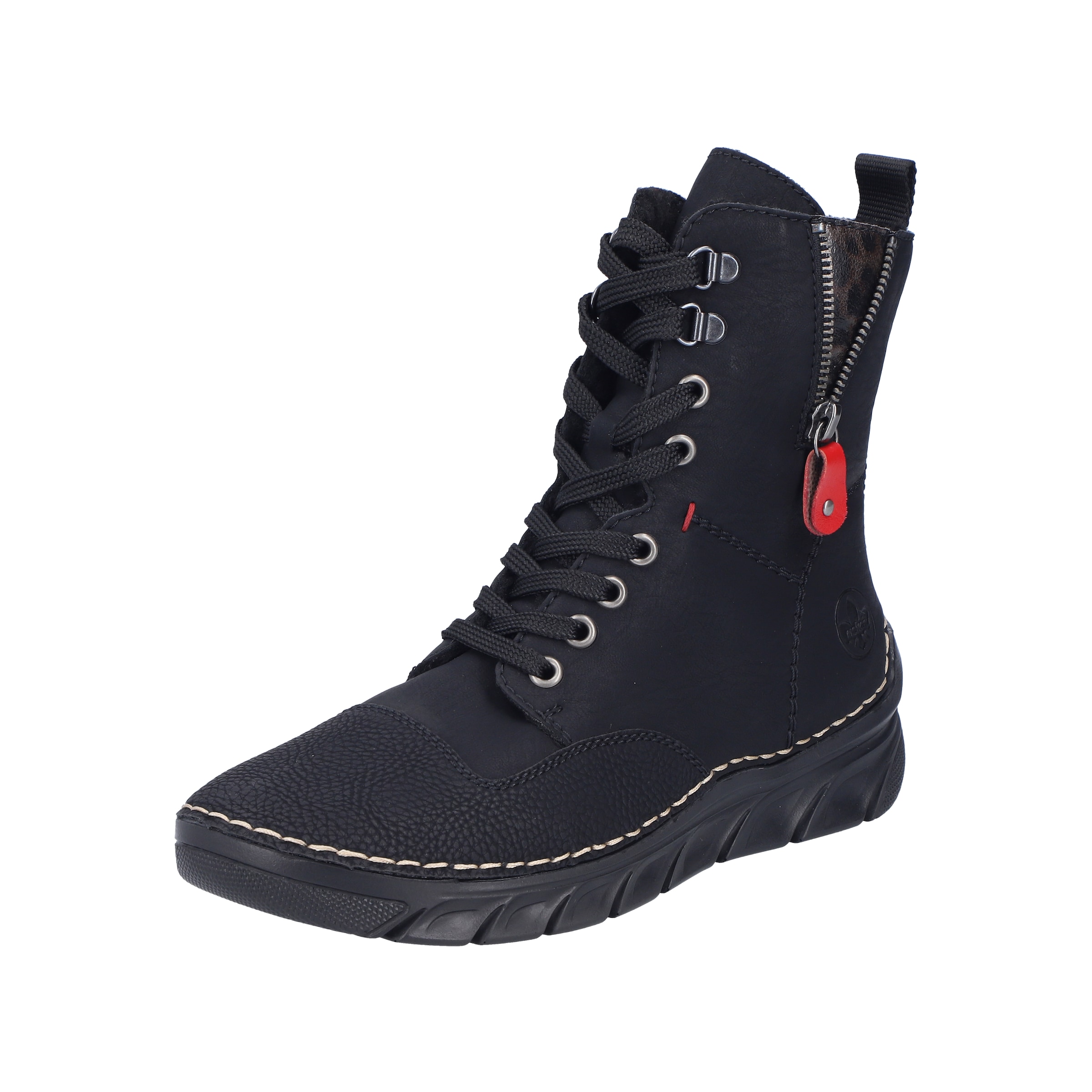Bottines à lacets Rieker en noir : devant