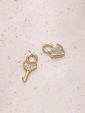Hey Happiness Oorbellen 'Heart and Key' in Goud