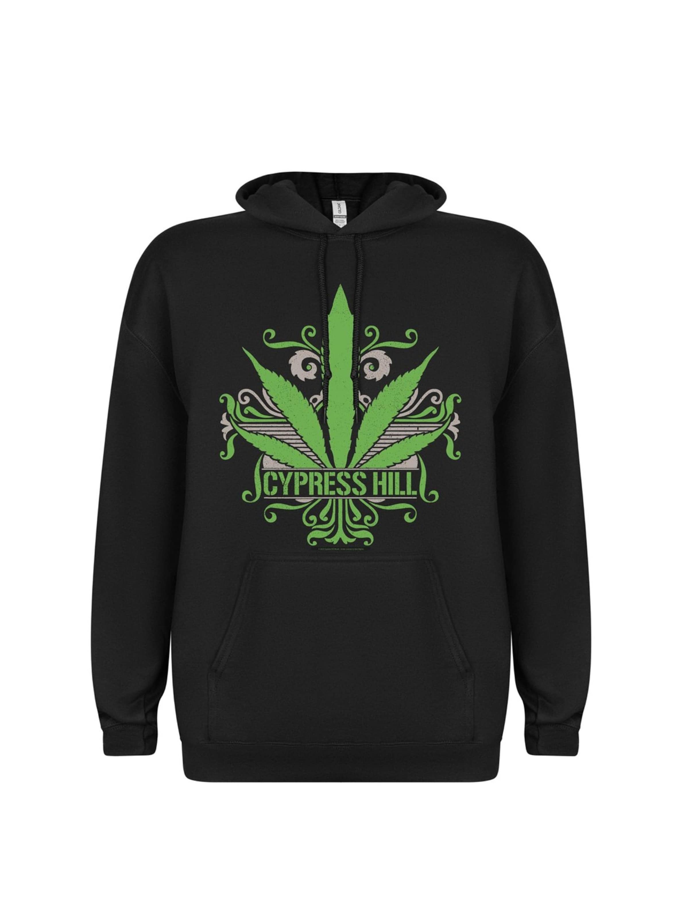 Rockshirts Sweatshirt 'Cypress hill California Sweet Leaf Kapuzenpullover' i svart: framsida