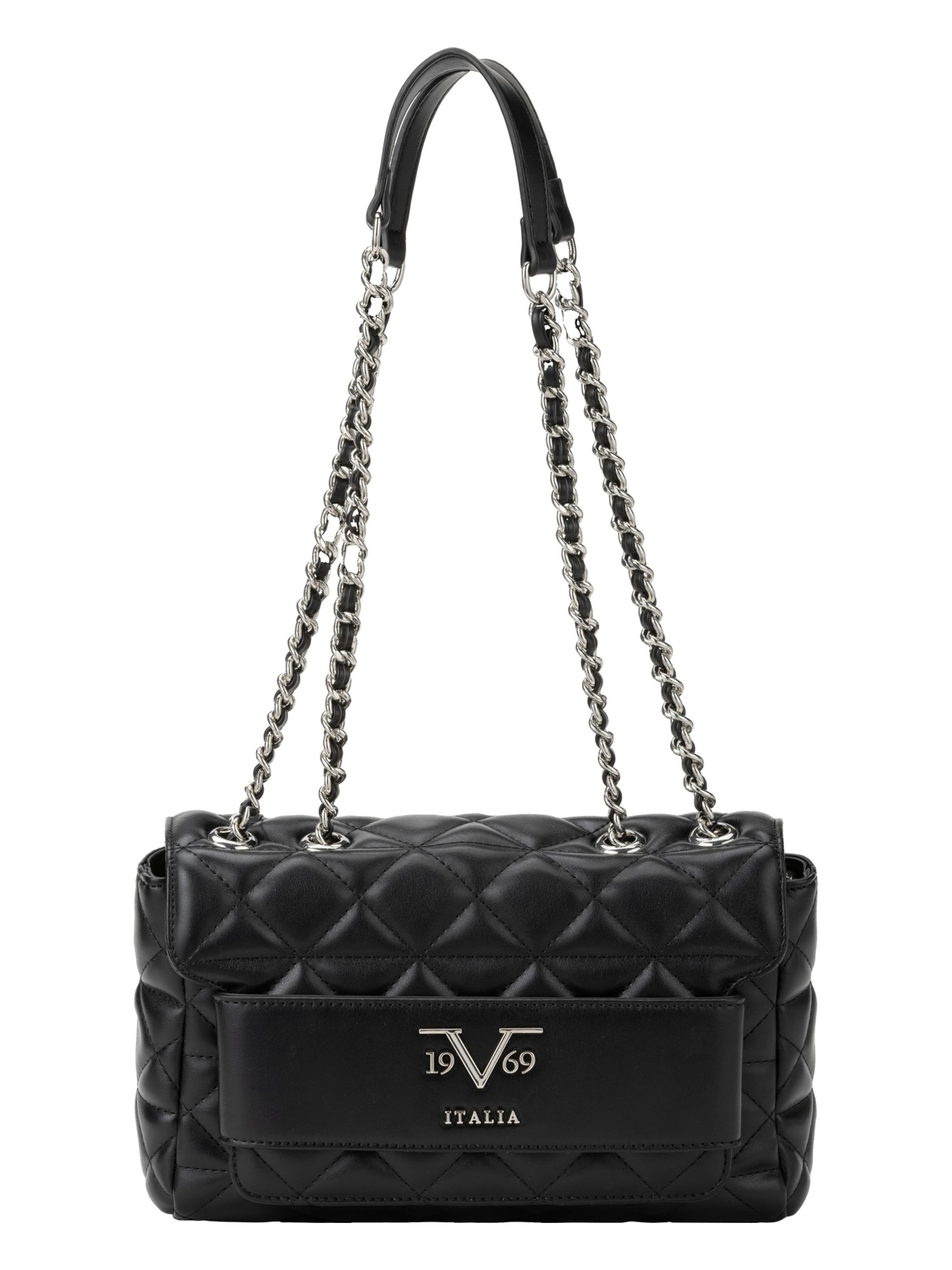 19V69 ITALIA Чанта с презрамки 'Gaia Silver' в черно: отпред