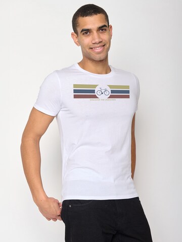 GREENBOMB Shirt 'Bike Discover' in Wit: voorkant