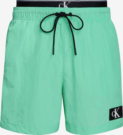 Calvin Klein Swimwear Badeshorts in grün / schwarz / weiß, Produktansicht