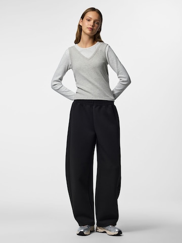 PIECES Wide leg Trousers 'BUCUBA' in Black