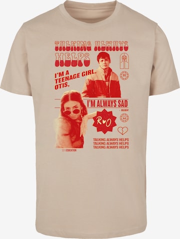 F4NT4STIC Shirt 'Sex Education Otis Talking Helps Netflix TV Series' in Beige: voorkant
