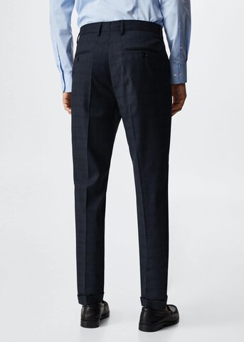 MANGO MAN Slim fit Pleat-Front Pants 'Brasilia' in Blue