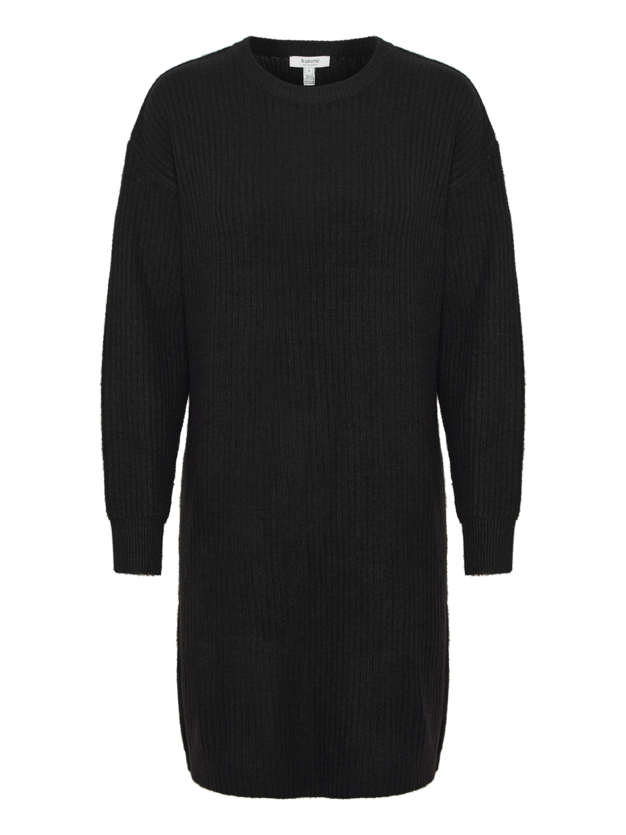 b.young Gebreide jurk 'Onema' in Zwart: voorkant