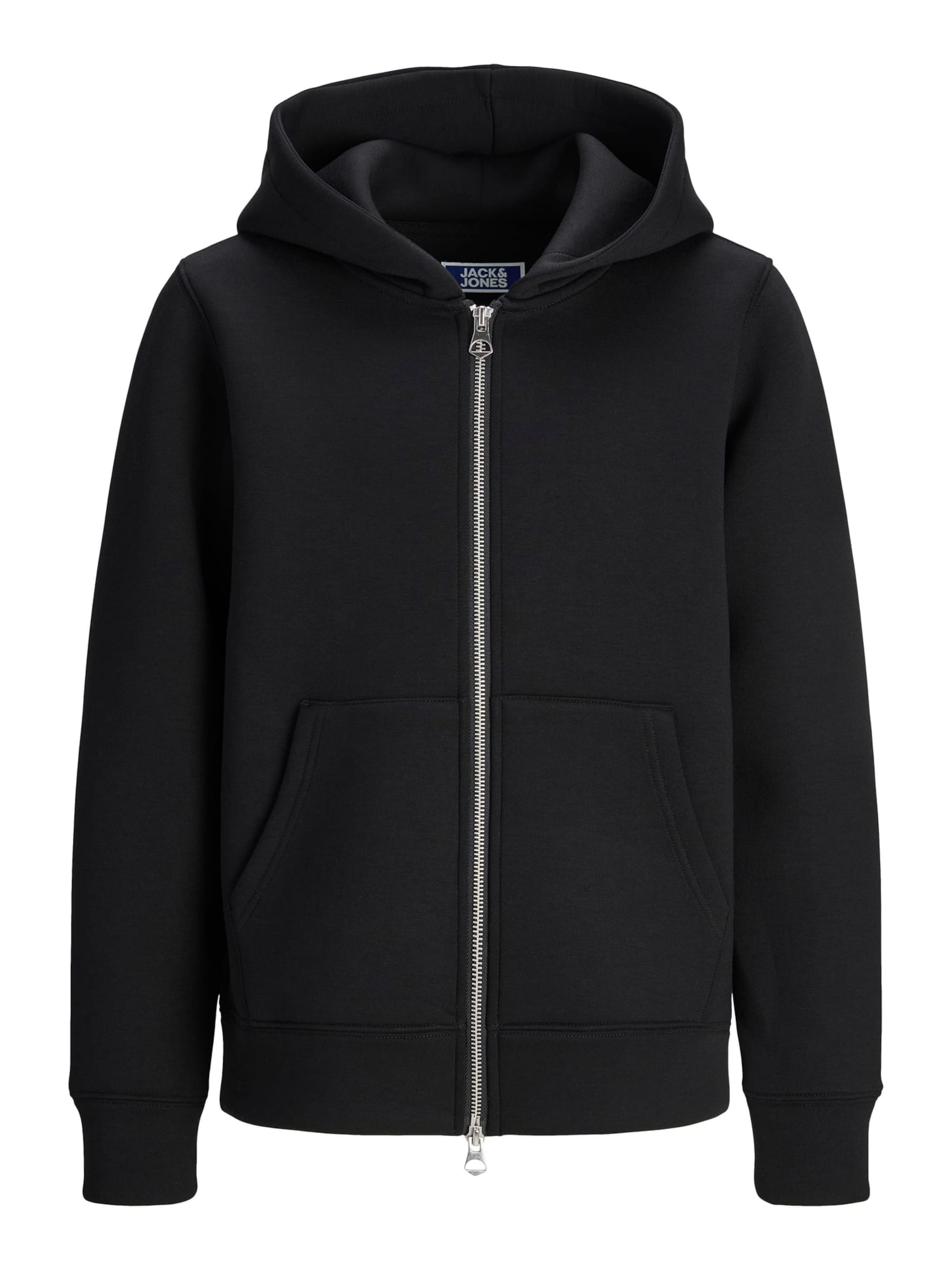 Jack & Jones Junior Sweatjacka 'JCOLegacy' i svart: framsida