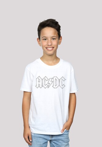 F4NT4STIC Shirt 'ACDC ' in Wit: voorkant