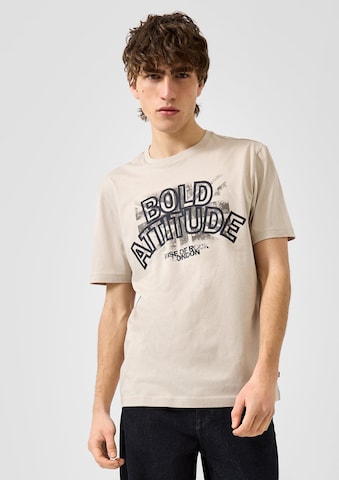 T-Shirt QS en beige : devant