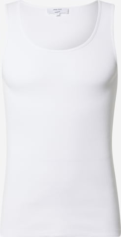 DAN FOX APPAREL Тениска 'Nick' в бяло: отпред