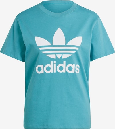 ADIDAS ORIGINALS Shirt 'Adicolor Classics Trefoil' in de kleur Aqua / Wit, Productweergave