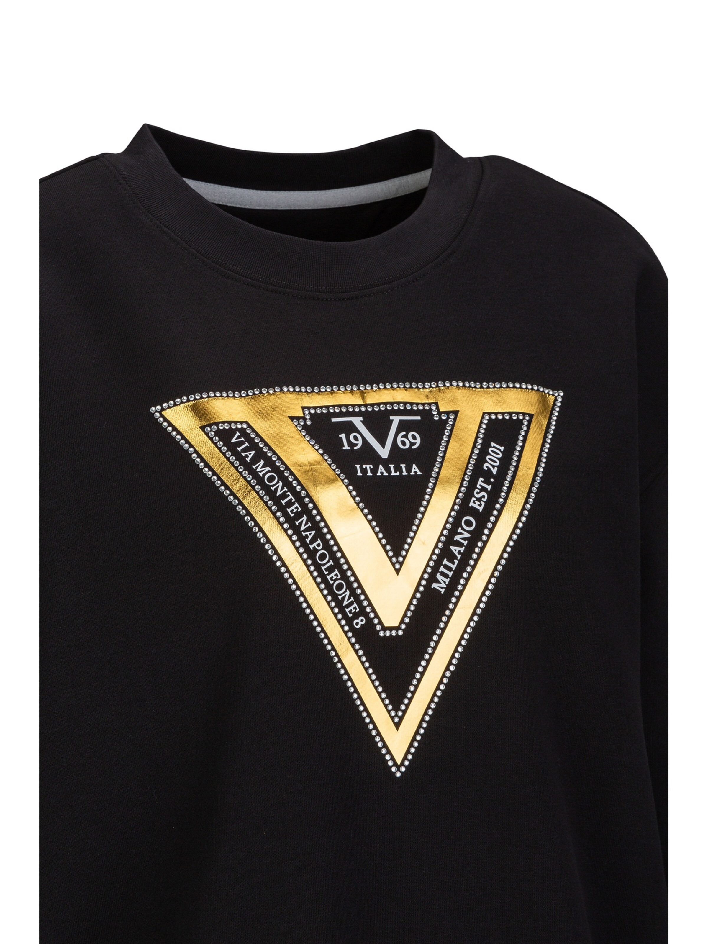 19V69 ITALIA Sweatshirt 'Sinja S Golden' in Black