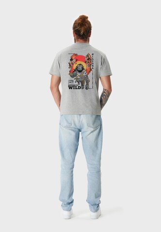 Oldskull Shirt 'Wrldvibe Return to Wild Graphic' in Grey