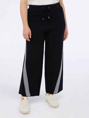 évasé Pantalon Fiorella Rubino en noir