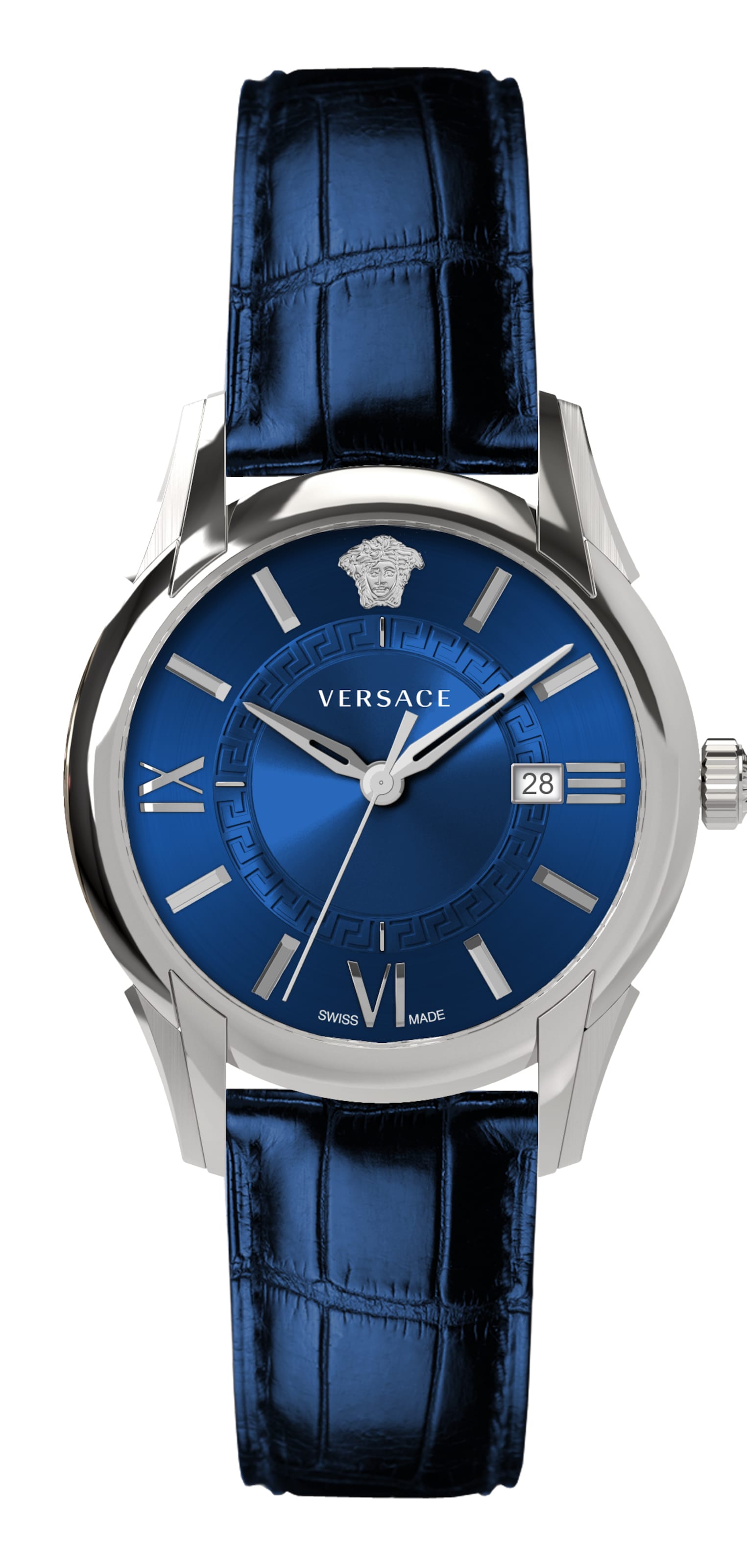 VERSACE Analoguhr in Blau: Vorderseite