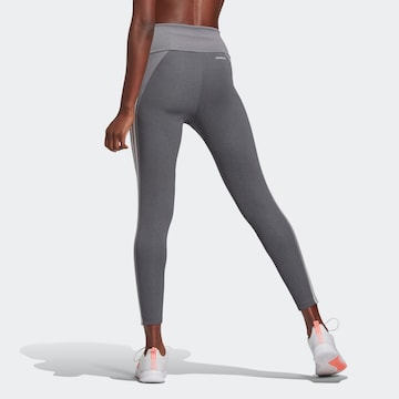 ADIDAS SPORTSWEAR Skinny Workout Pants 'Designed To Move High-Rise 3-Stripes' in Grey