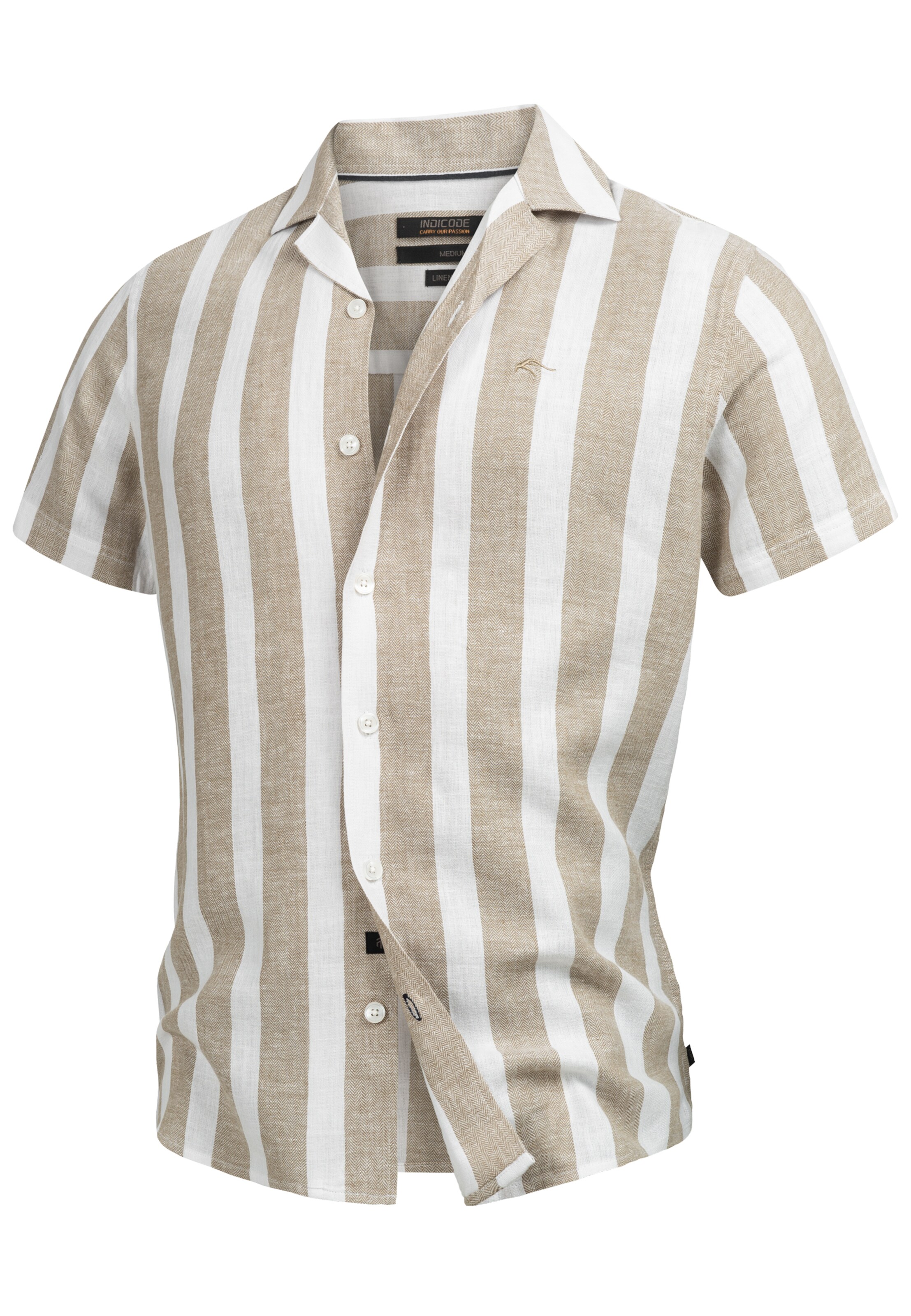 INDICODE JEANS Button Up Shirt 'Bravida ' in Beige: front