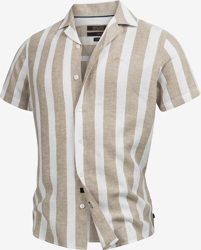INDICODE JEANS Overhemd 'Bravida ' in de kleur Beige / Wit, Productweergave