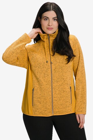 Jachetă  fleece de la Ulla Popken pe portocaliu: față