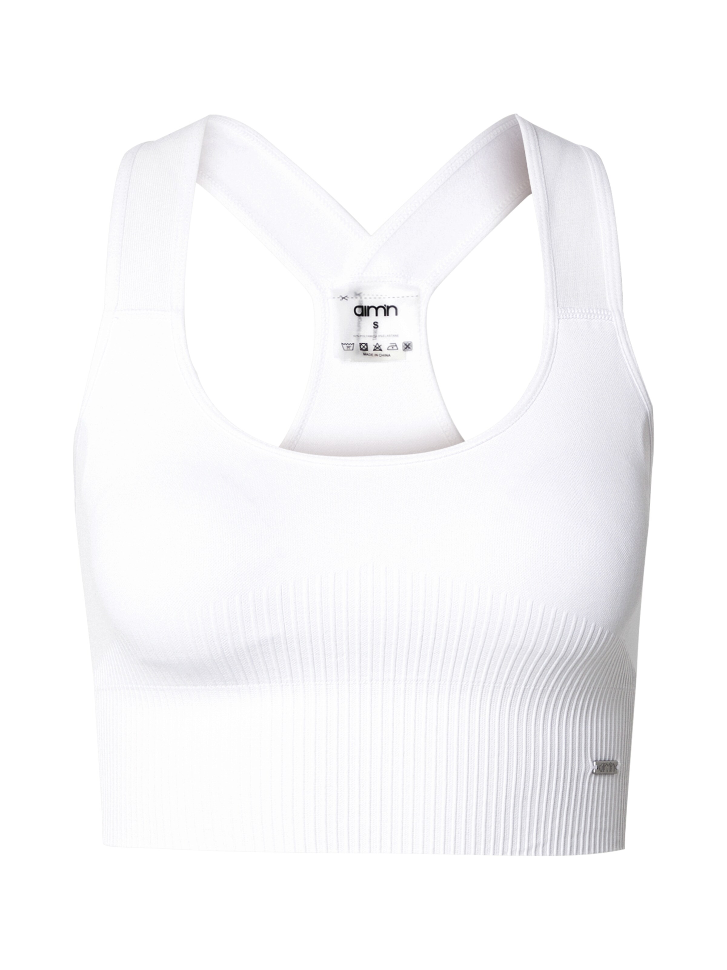 Aim'n Bustier Sports-BH i hvid: forside