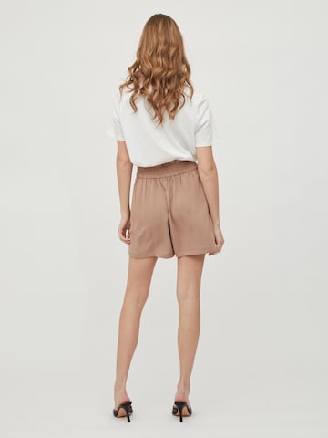 VILA Regular Trousers 'Rasha' in Brown