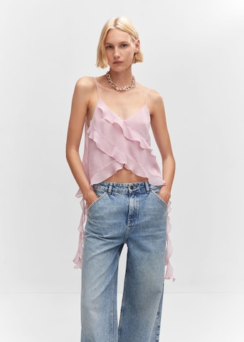 MANGO Top in Pink: front