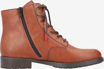 Rieker Lace-Up Ankle Boots in Orange