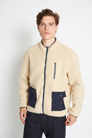 BRUUNS BAZAAR Fleece Jacket 'Kal Hox' in Beige: front